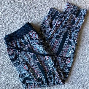 Patterned silk pants by Club Monaco